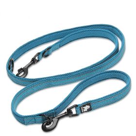 Pet Dog Multi-functional Hand Holding Rope Double-headed Outdoor Chain Crossbody Polyester Reflective (Option: Lake Blue-S)