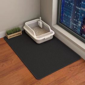 Cat Litter Mat Double Layer Filter Anti-bring Out (Option: Black-30x30)